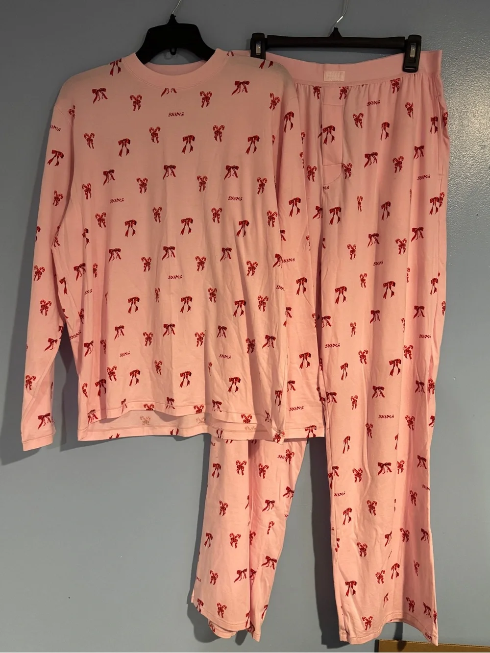 SKIMS Long Sleeve Candy Bow Pink Set